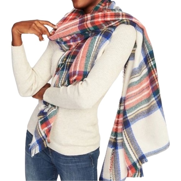 NEW Old Navy Tartan Plaid Blanket Scarf - Picture 1 of 6